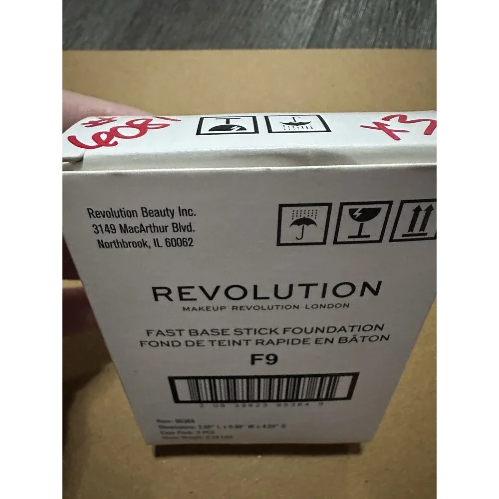 Makeup Revolution Fast Base Stick Foundation F9 3Pc Lot New